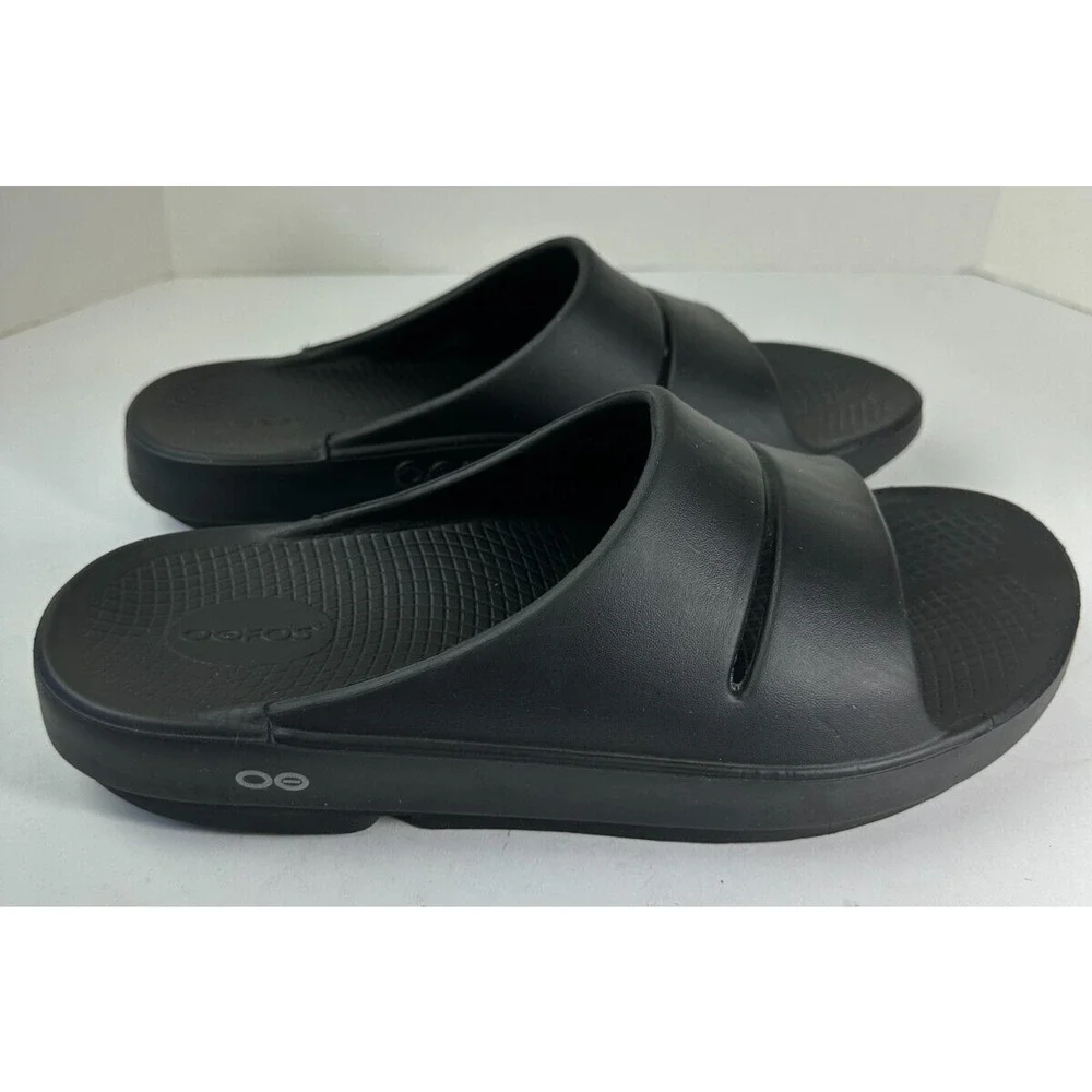 OOFOS OOahh Recovery Slides Black Slip On Sandals Mens Size 11 Women’s 13 Unisex